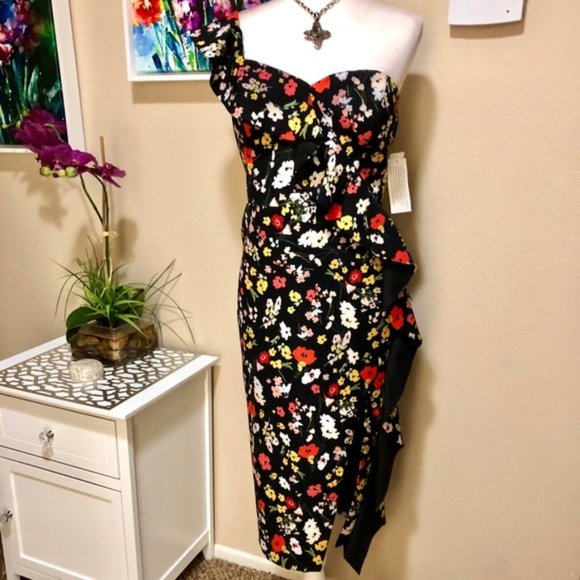 Aidan Mattox Dresses & Skirts - AIDAN MATTOX one shoulder floral. NWT